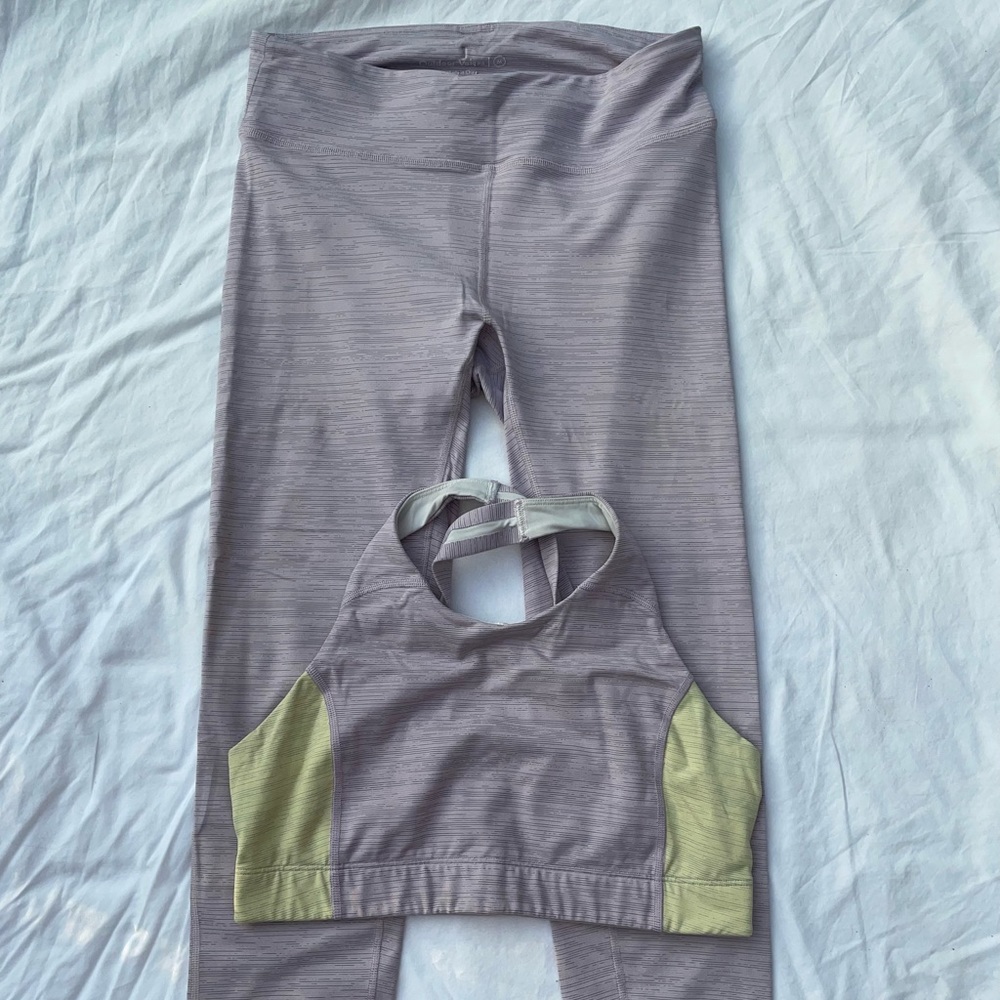 Outdoor Voices Techsweat Legging and Bra Set Bloom
